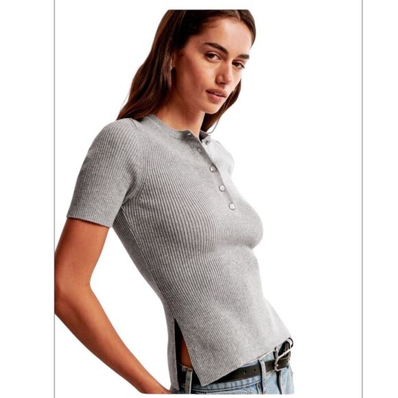 ABERCROMBIE AND FITCH Slim Henley Sweater‎ Tee, Size SMALL - Picture 3 of 16